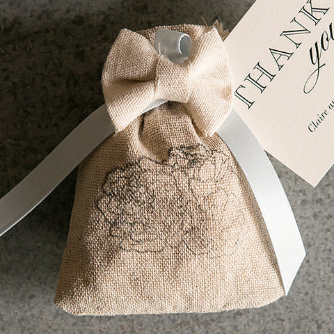 Mini Cotton Linen Drawstring Bags - Plain
