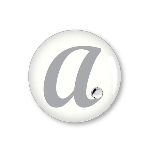 Monogram with Single Rhinestone Epoxy Sticker Letter "S"