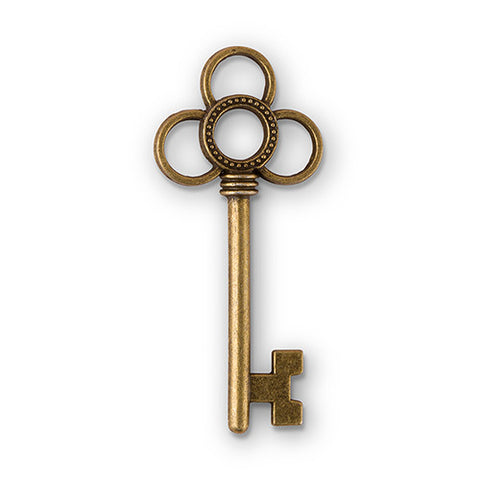 Antique Key Charm Style 3 - Intertwined Rings