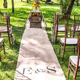 Personalized Burlap Aisle Runner with Equestrian Monogram Plain Burlap Black