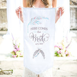 Feather Whimsy Personalized Ceremony Banner Purple