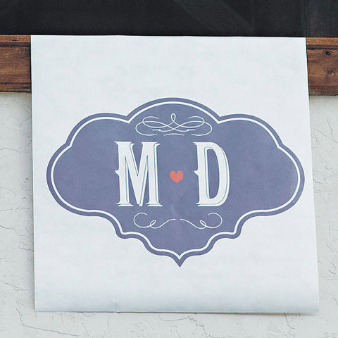 Vineyard Monogram Personalized Large Format Sign Black