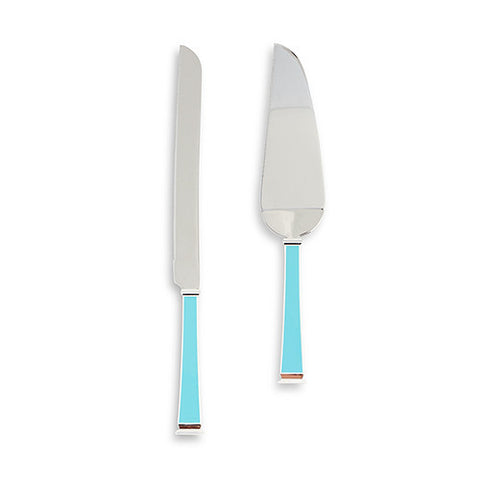 "Something Blue" Silver Plated Cake Serving Set