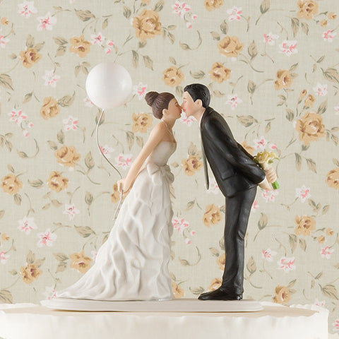 Leaning in for a Kiss - Balloon Wedding Cake Topper