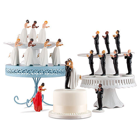 Interchangeable True Romance Bride And Groom Cake Toppers Dark Skin Tone Groom