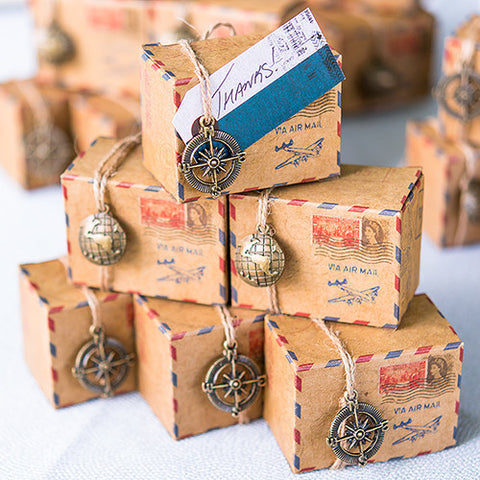 Vintage Inspired Airmail Favor Box Kit