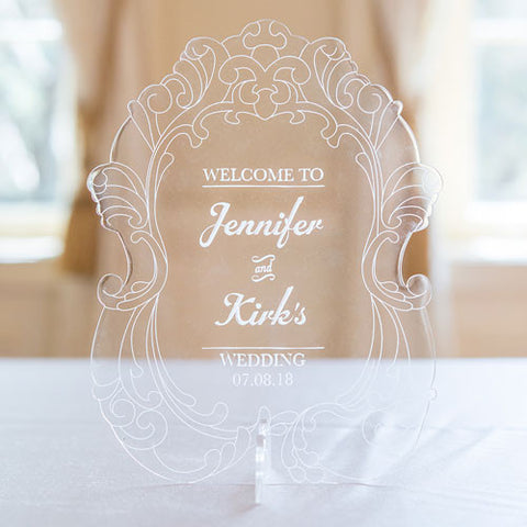 Vintage Romance Acrylic Sign - Personalized