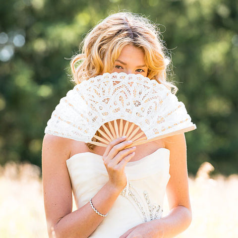 White Lace Hand Fan