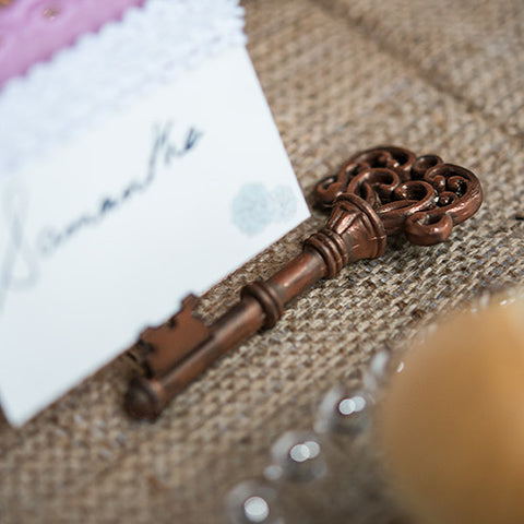 Vintage Key Stationery-Place Card Holder Chocolate Brown