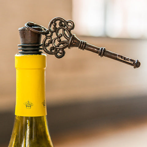 Vintage Key Ornamental Bottle Stopper Chocolate Brown