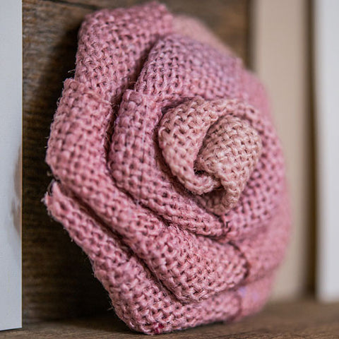Rolled Burlap Flowers - Large Ivory