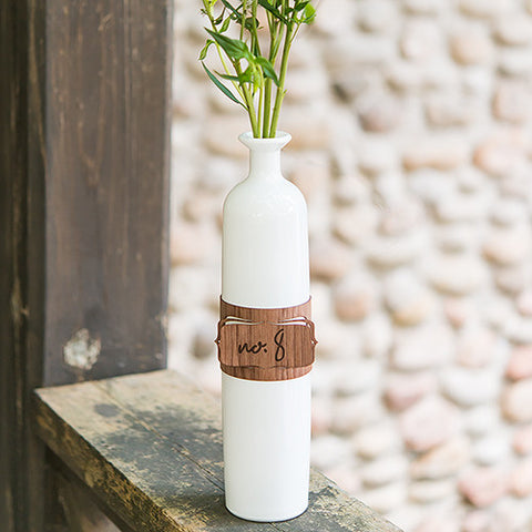 White Glass Bottle Décor Set