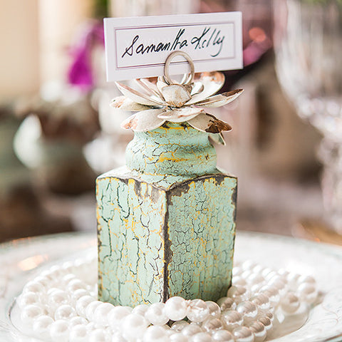 Vintage Inspired Stationery-Photo Holder with Floral Detail Daiquiri Green