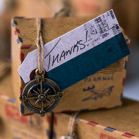 "Well Traveled" Vintage Paper Shipping Tags with Twine Ties