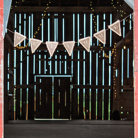 Natural Burlap DIY Pennants-Flags