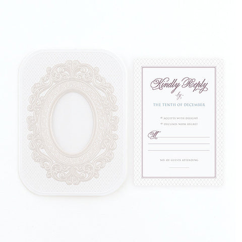 Pearls and Lace Laser Embossed Accessory Cards with Personalization Daiquiri Green