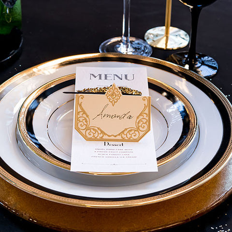 Art Deco Laser Embossed Place Cards