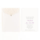 Pearl Romance Laser Embossed Invitations with Personalization Lavender