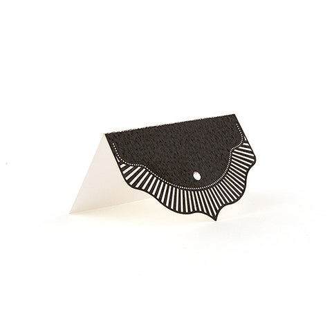 High Style in Black Laser Embossed Place Cards