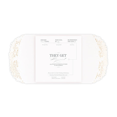 Floral Elegance Laser Embossed Invitations with Classic Script Personalisation