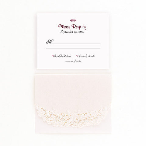 Floral Elegance Laser Embossed Accessory Cards with Personalization Berry