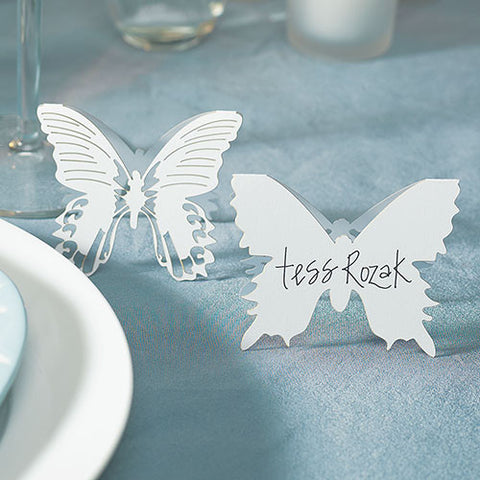Laser Expressions Butterfly Folded Place Card - White