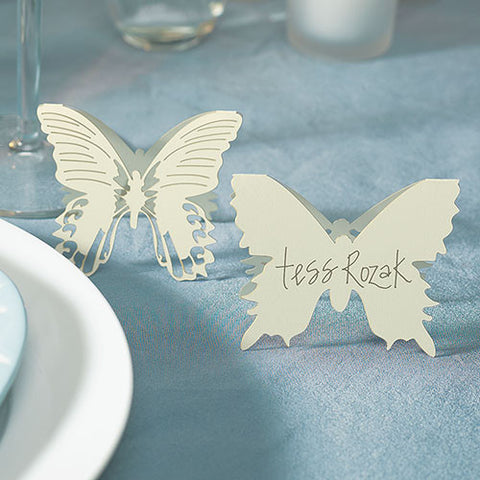 Laser Expressions Butterfly Folded Place Card - Ivory