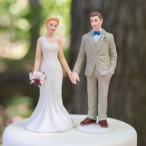 Woodland Bride and Groom Porcelain Figurine Wedding Cake Topper Bride