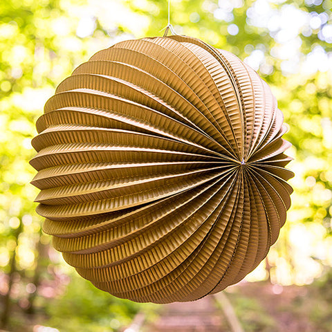 Watermelon Round Paper Lantern in Gold