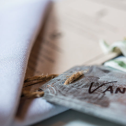 Rectangular Tin Tags with Jute Hangers