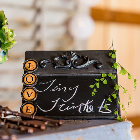 Horizontal Standing Blackboard Sign with Aged Finish - Small