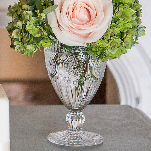 Vintage Style Pressed Glass Goblet Clear