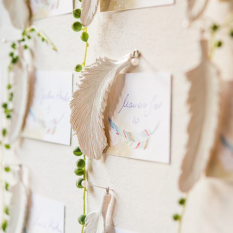 White Resin Feather Ornament Assortment