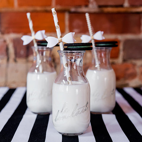 Vintage Glass Milk Bottle Favor