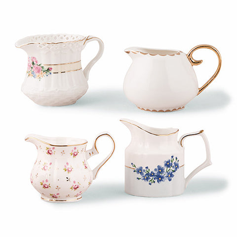 Vintage Creamer Assortment Favor Vase Set