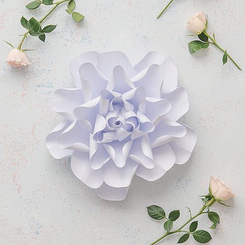 Medium DIY Paper Dahlia Décor Flower White