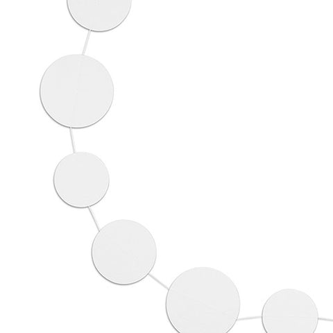 White Circle Sewn Paper Garland White