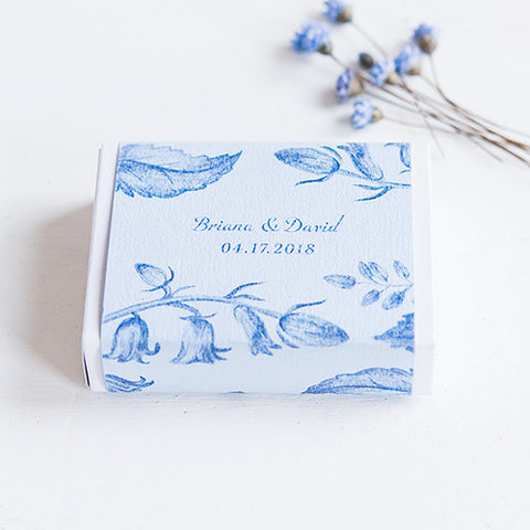 White Drawer-Style Favor Box With Romance Floral Wrap Assortment Powder Blue