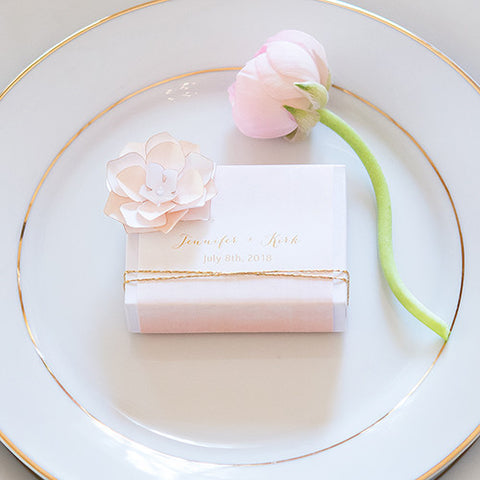 White Drawer-Style Favor Box With Aqueous Wrap Pastel Pink