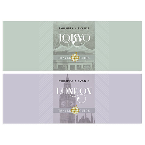 White Favor Boxes with Destination City Names