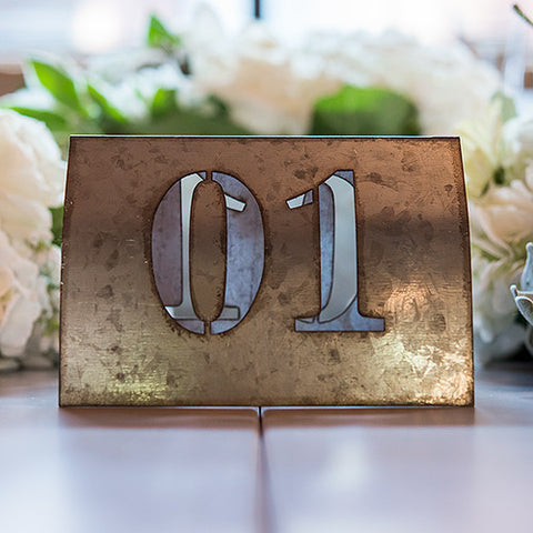 Laser Cut Self Standing Metal Table Number Set Numbers 1-6