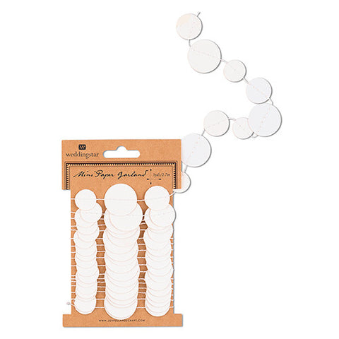 Mini White Dot Paper Garland White