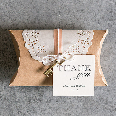 Kraft Favor Box with Lace Wrapper Chocolate Brown