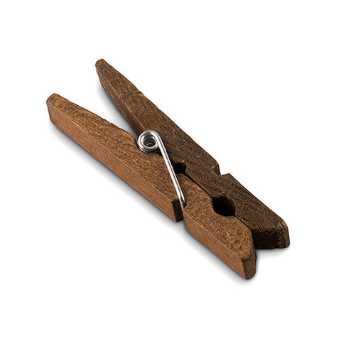 Natural Wooden Clips Chocolate Brown