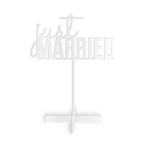 Just Married Acrylic Sign - White