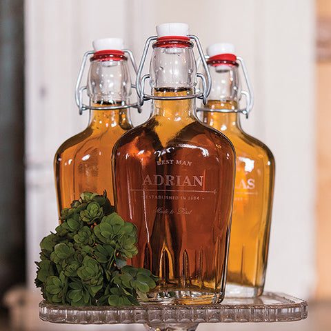 Personalized Clear Glass Flask for Groomsmen