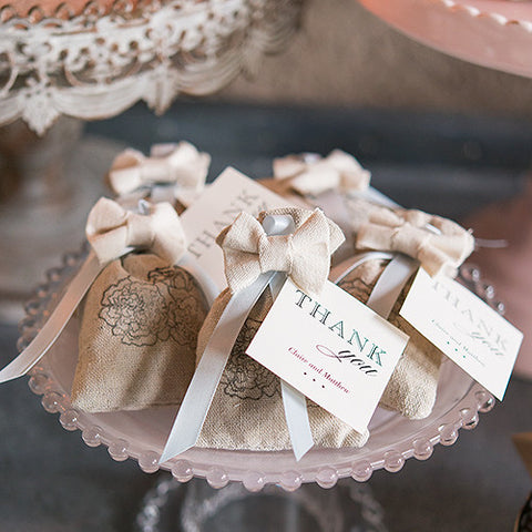 Mini Pre-tied Canvas Bows White