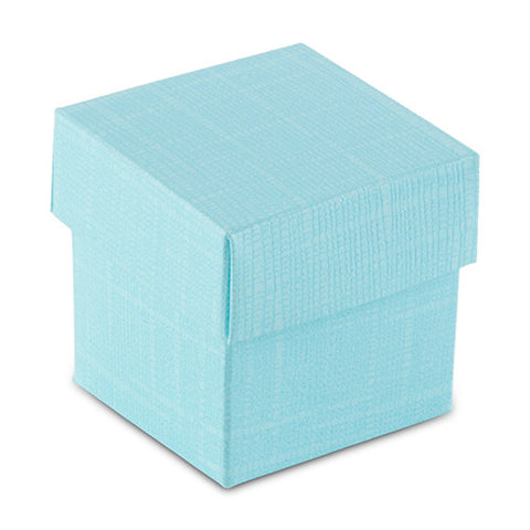 Aqua Blue Square Favor Box with Lid