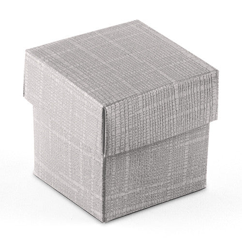 Lustrous Silver Favor Box with Lid