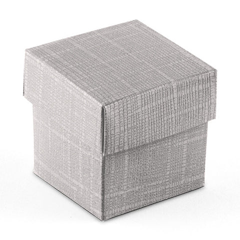 Lustrous Silver Favor Box with Lid